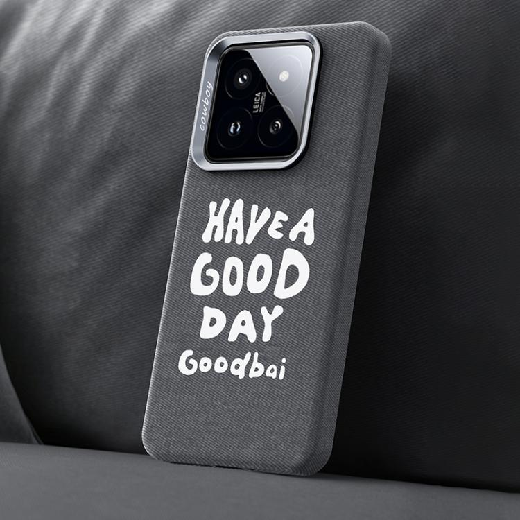 For Xiaomi 14 Beautiful Series Denim Texture Full Coverage Magnetic Phone Case