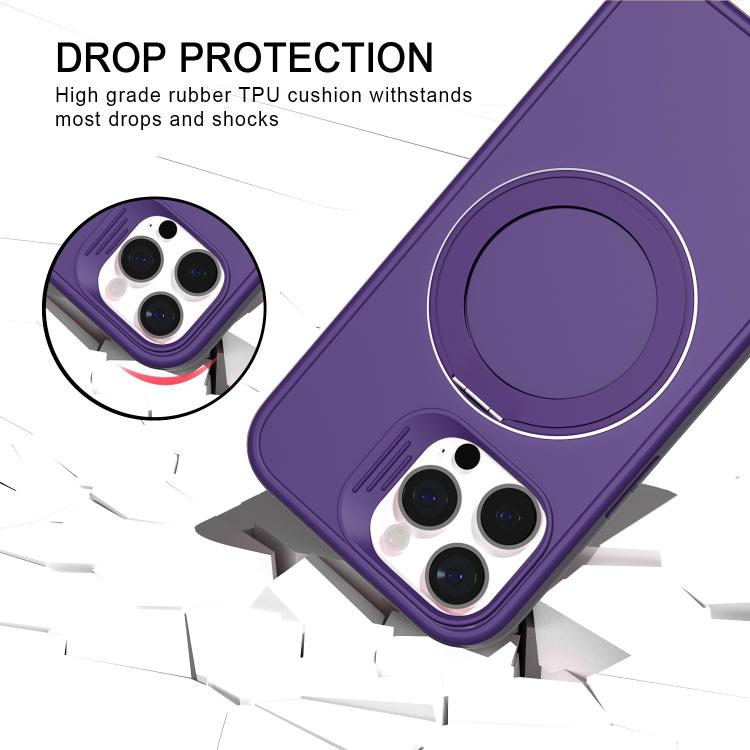 For iPhone 16 Pro Max Dark Star Series 360 Degree Rotation Ring Holder Magnetic Phone Case