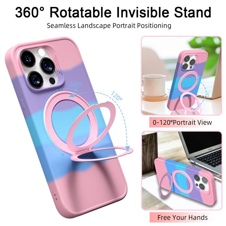 For iPhone 16 Pro Max Dark Star Series 360 Degree Rotation Ring Holder Magnetic Phone Case