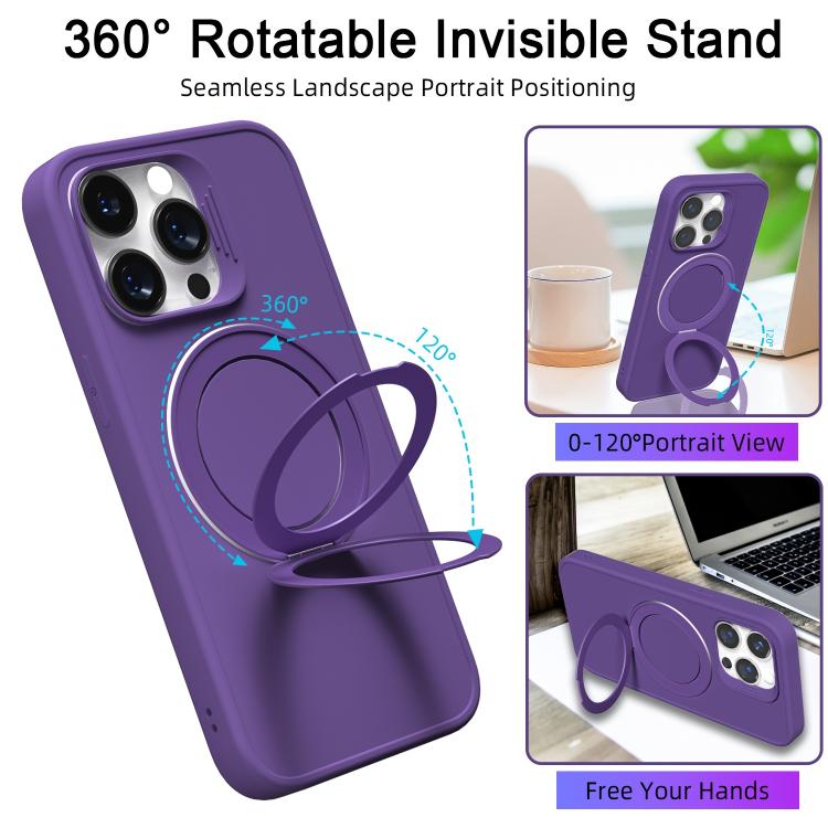For iPhone 15 Pro Max Dark Star Series 360 Degree Rotation Ring Holder Magnetic Phone Case