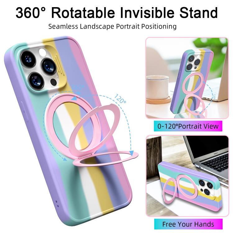 For iPhone 15 Pro Max Dark Star Series 360 Degree Rotation Ring Holder Magnetic Phone Case