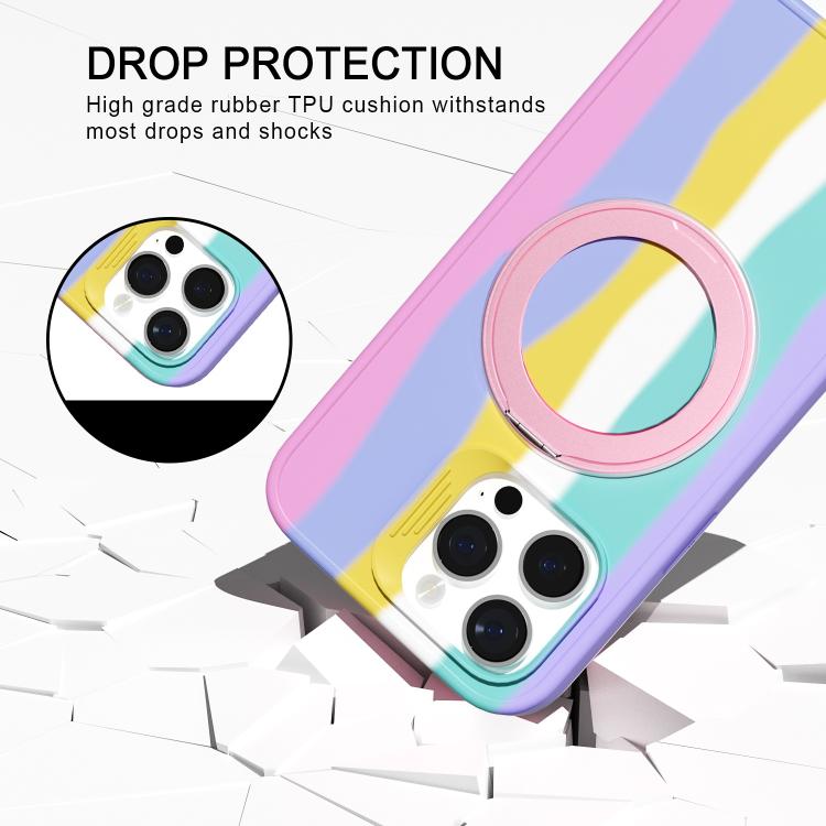 For iPhone 15 Pro Max Dark Star Series 360 Degree Rotation Ring Holder Magnetic Phone Case