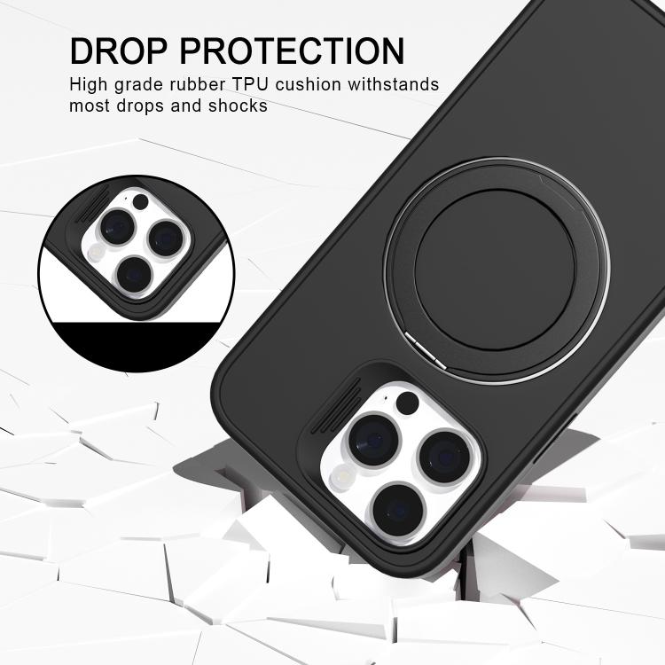 For iPhone 15 Pro Max Dark Star Series 360 Degree Rotation Ring Holder Magnetic Phone Case