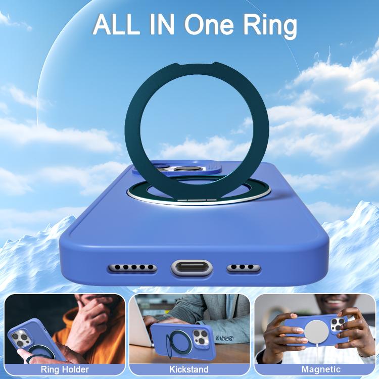 For iPhone 15 Pro Max Dark Star Series 360 Degree Rotation Ring Holder Magnetic Phone Case