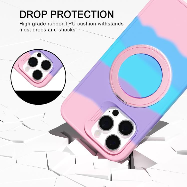 For iPhone 15 Pro Max Dark Star Series 360 Degree Rotation Ring Holder Magnetic Phone Case