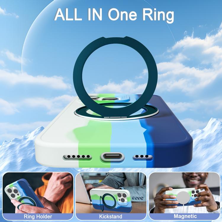 For iPhone 15 Pro Max Dark Star Series 360 Degree Rotation Ring Holder Magnetic Phone Case