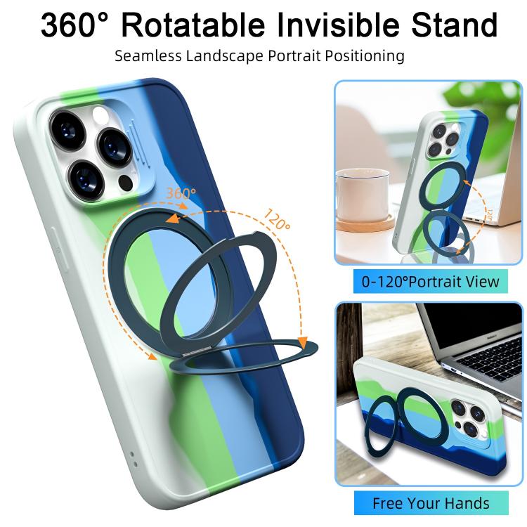 For iPhone 15 Pro Max Dark Star Series 360 Degree Rotation Ring Holder Magnetic Phone Case