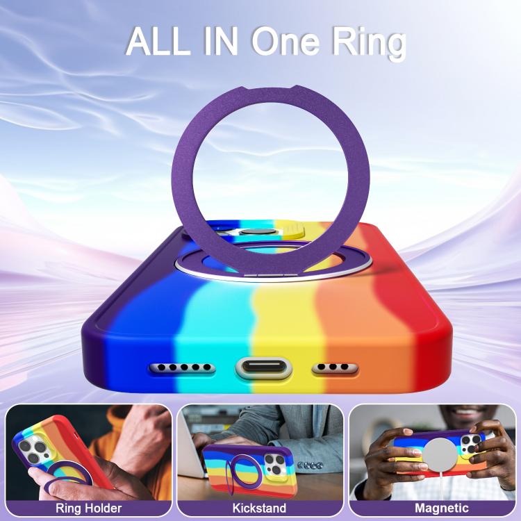 For iPhone 15 Pro Max Dark Star Series 360 Degree Rotation Ring Holder Magnetic Phone Case