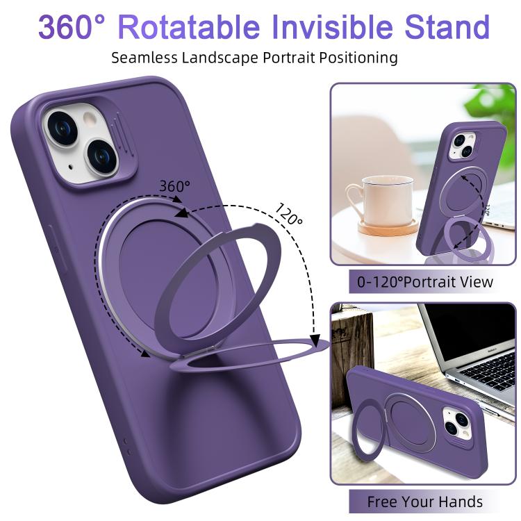 For iPhone 14 Dark Star Series 360 Degree Rotation Ring Holder Magnetic Phone Case