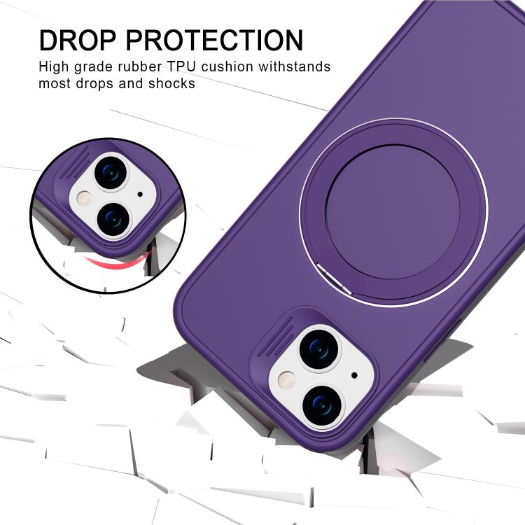 For iPhone 14 Dark Star Series 360 Degree Rotation Ring Holder Magnetic Phone Case