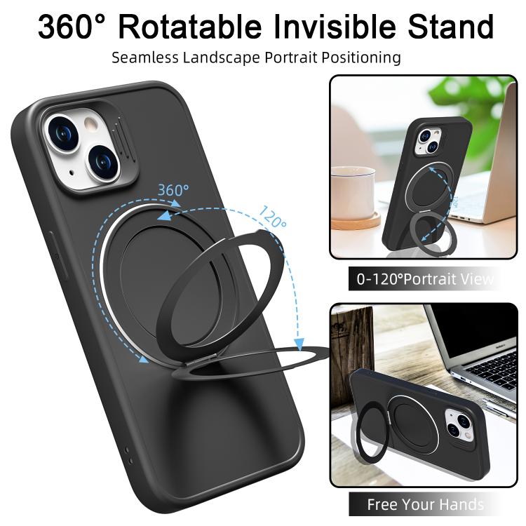 For iPhone 14 Dark Star Series 360 Degree Rotation Ring Holder Magnetic Phone Case