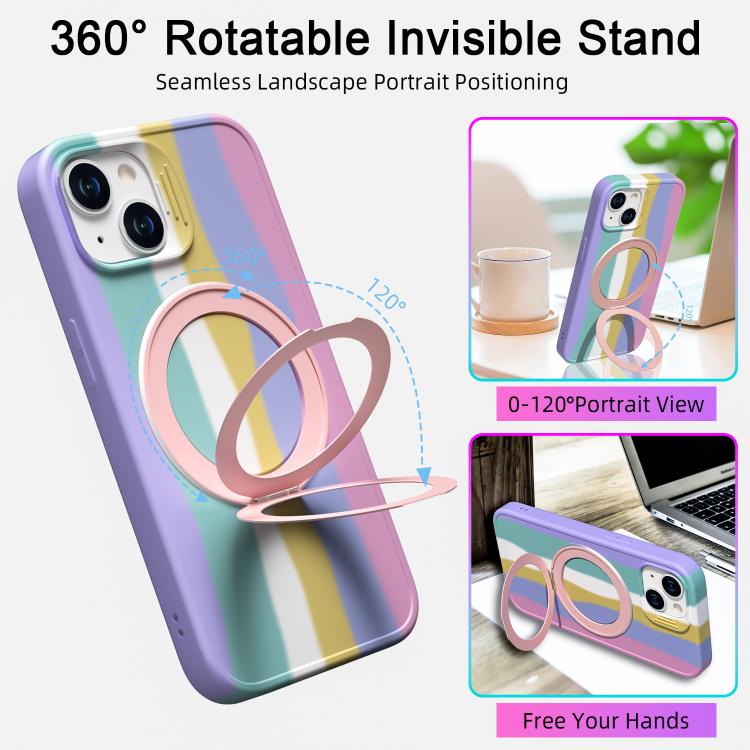 For iPhone 13 Dark Star Series 360 Degree Rotation Ring Holder Magnetic Phone Case