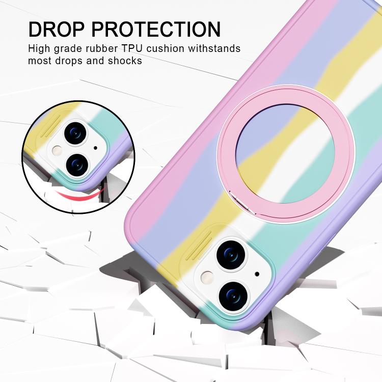 For iPhone 13 Dark Star Series 360 Degree Rotation Ring Holder Magnetic Phone Case