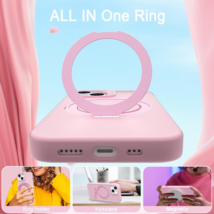 For iPhone 13 Dark Star Series 360 Degree Rotation Ring Holder Magnetic Phone Case