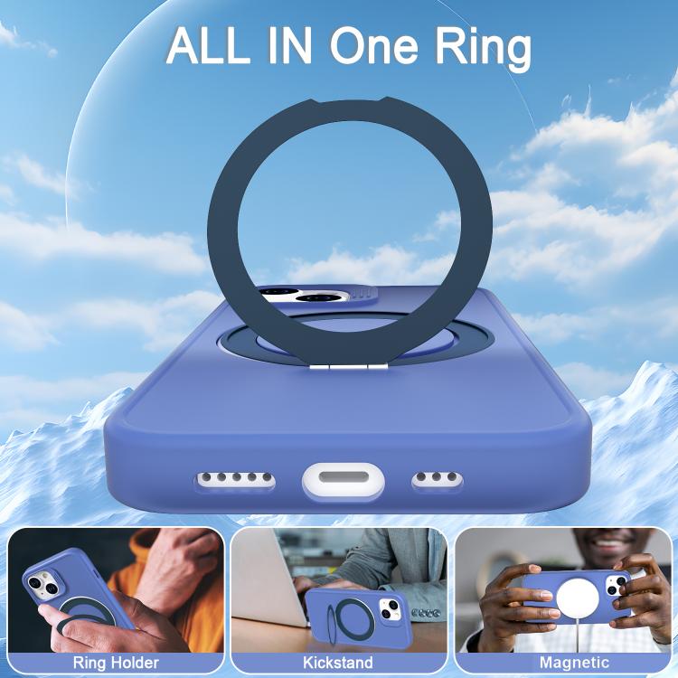 For iPhone 13 Dark Star Series 360 Degree Rotation Ring Holder Magnetic Phone Case