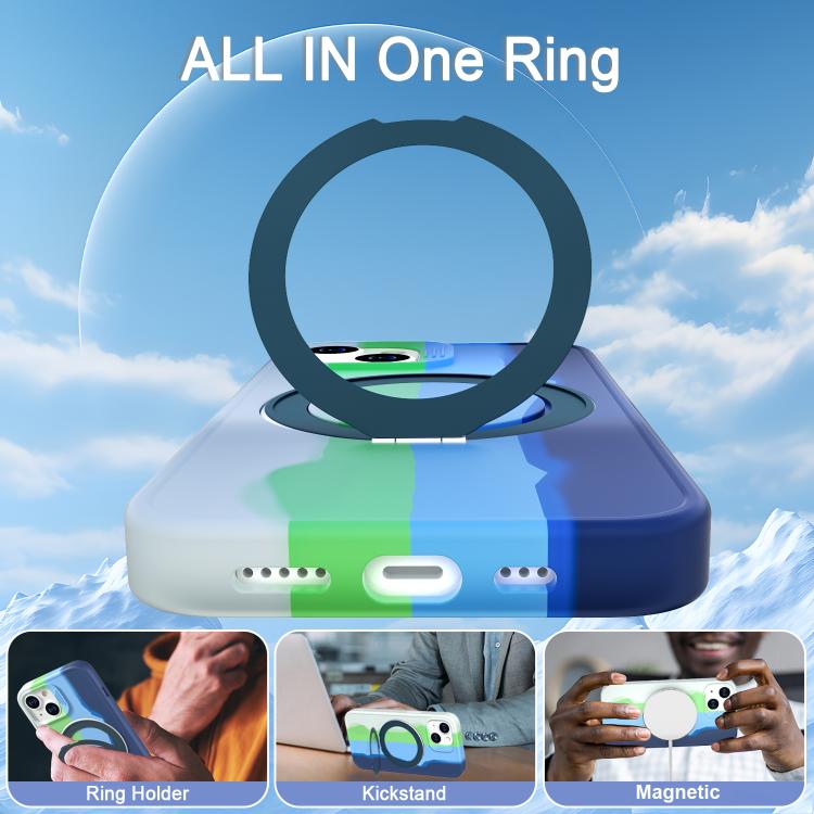 For iPhone 13 Dark Star Series 360 Degree Rotation Ring Holder Magnetic Phone Case