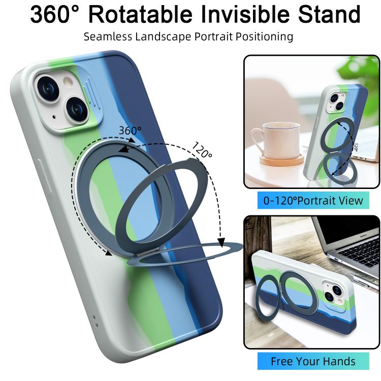 For iPhone 13 Dark Star Series 360 Degree Rotation Ring Holder Magnetic Phone Case