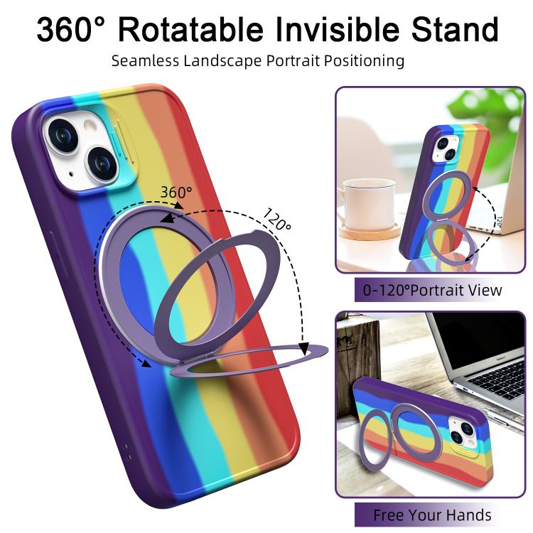 For iPhone 13 Dark Star Series 360 Degree Rotation Ring Holder Magnetic Phone Case