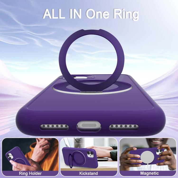 For iPhone 11 Dark Star Series 360 Degree Rotation Ring Holder Magnetic Phone Case
