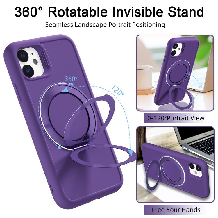 For iPhone 11 Dark Star Series 360 Degree Rotation Ring Holder Magnetic Phone Case