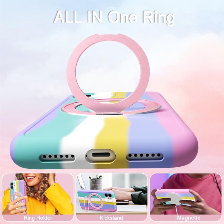 For iPhone 11 Dark Star Series 360 Degree Rotation Ring Holder Magnetic Phone Case