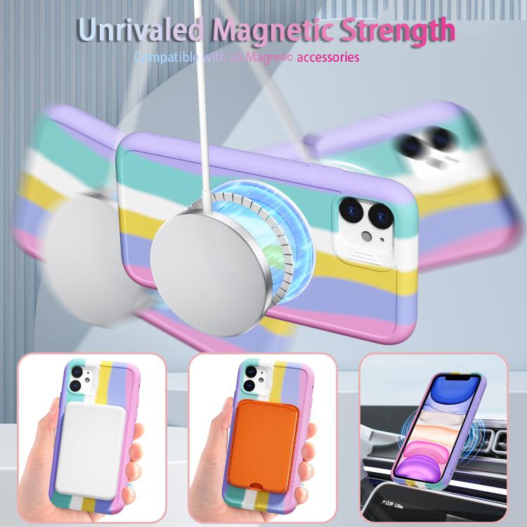 For iPhone 11 Dark Star Series 360 Degree Rotation Ring Holder Magnetic Phone Case