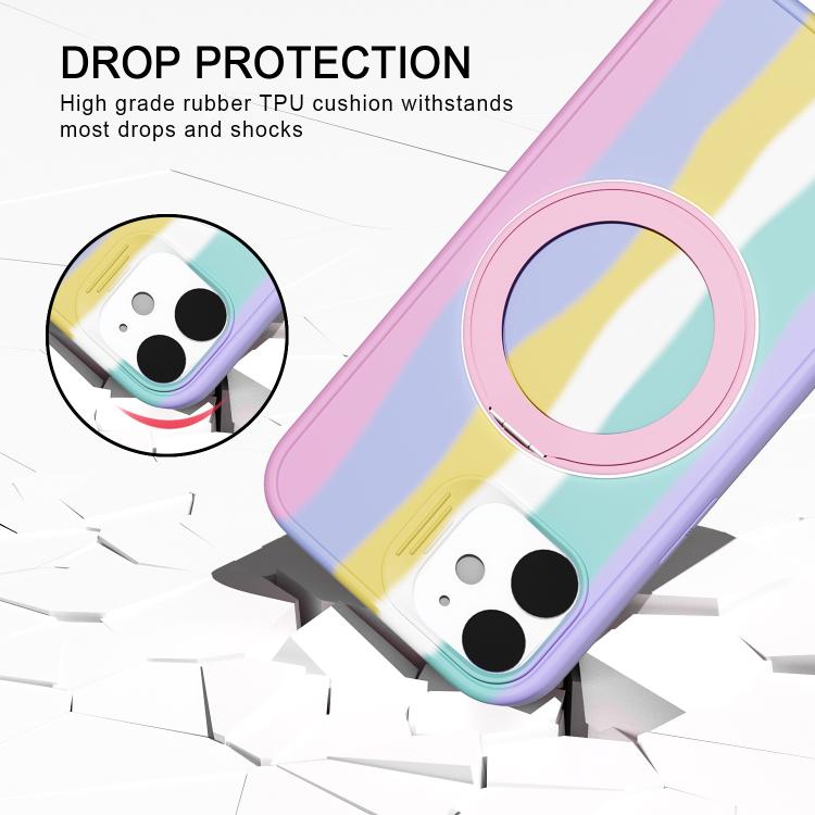 For iPhone 11 Dark Star Series 360 Degree Rotation Ring Holder Magnetic Phone Case