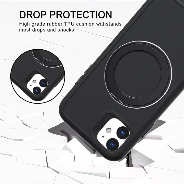 For iPhone 11 Dark Star Series 360 Degree Rotation Ring Holder Magnetic Phone Case