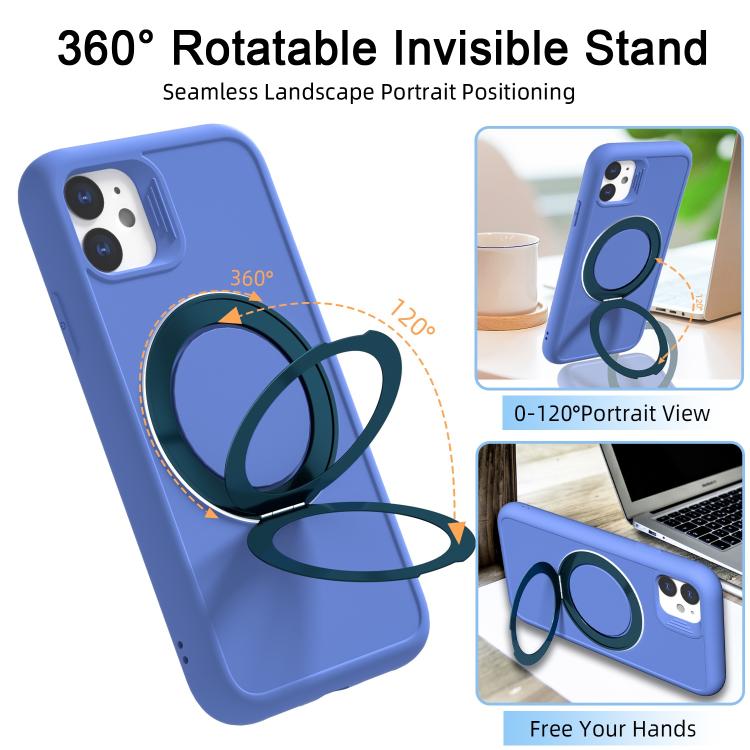 For iPhone 11 Dark Star Series 360 Degree Rotation Ring Holder Magnetic Phone Case