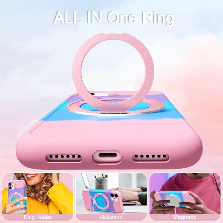 For iPhone 11 Dark Star Series 360 Degree Rotation Ring Holder Magnetic Phone Case