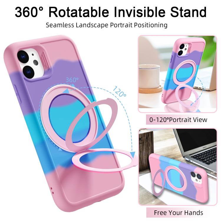 For iPhone 11 Dark Star Series 360 Degree Rotation Ring Holder Magnetic Phone Case