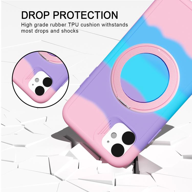 For iPhone 11 Dark Star Series 360 Degree Rotation Ring Holder Magnetic Phone Case