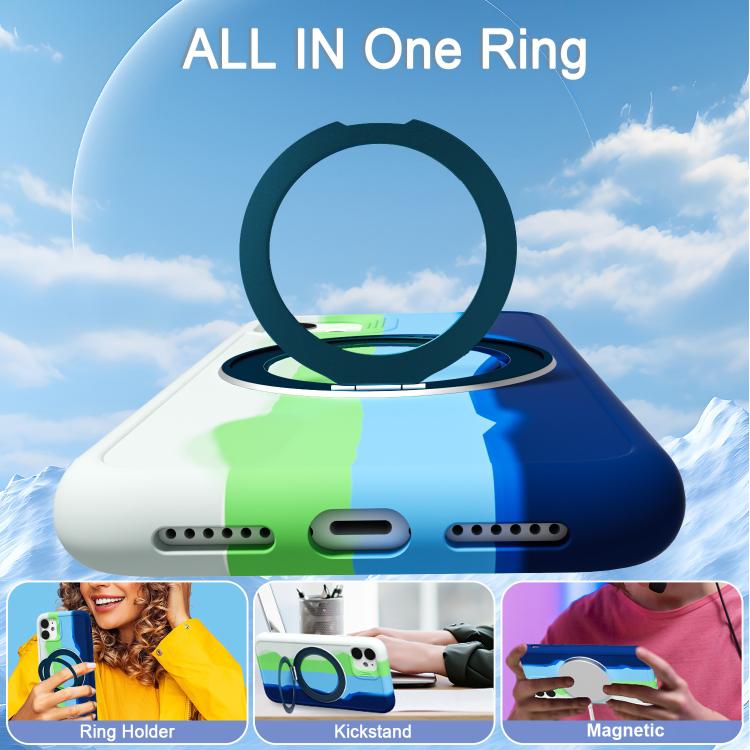 For iPhone 11 Dark Star Series 360 Degree Rotation Ring Holder Magnetic Phone Case