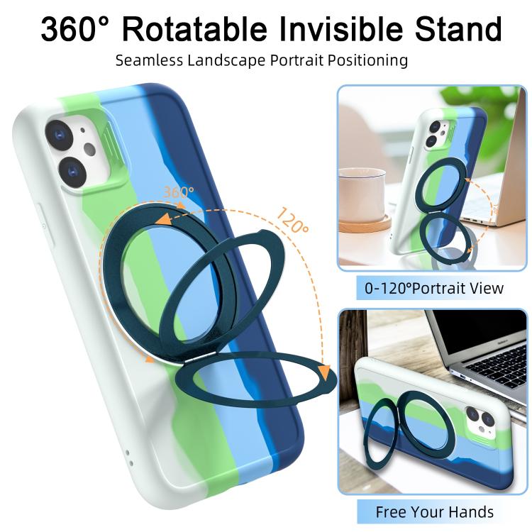 For iPhone 11 Dark Star Series 360 Degree Rotation Ring Holder Magnetic Phone Case