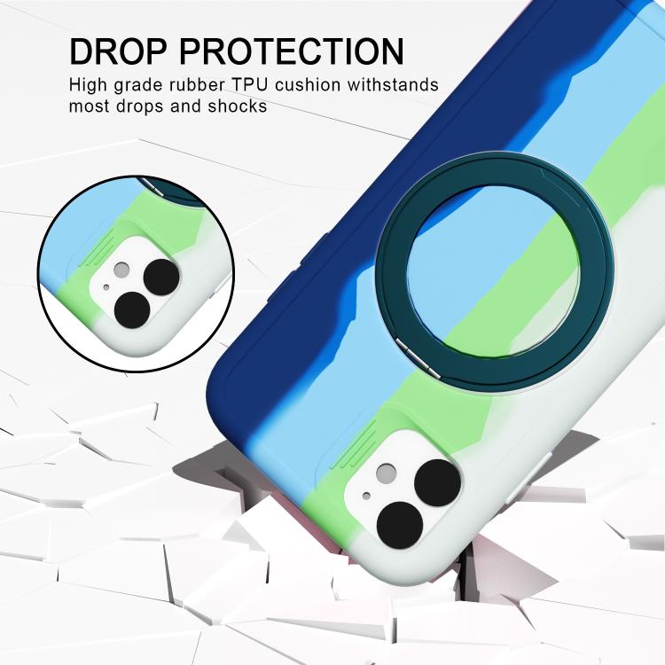 For iPhone 11 Dark Star Series 360 Degree Rotation Ring Holder Magnetic Phone Case