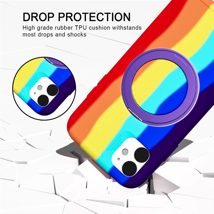 For iPhone 11 Dark Star Series 360 Degree Rotation Ring Holder Magnetic Phone Case