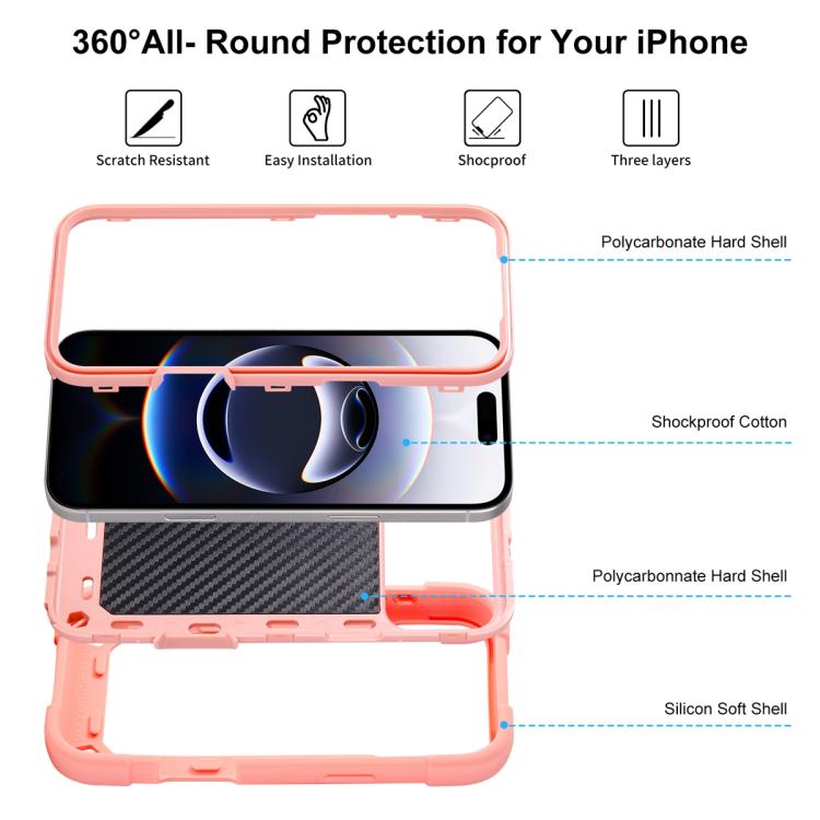 For iPhone 17 Dual Ring 360 Degree Rotation Holder PC Hybrid Silicone Phone Case