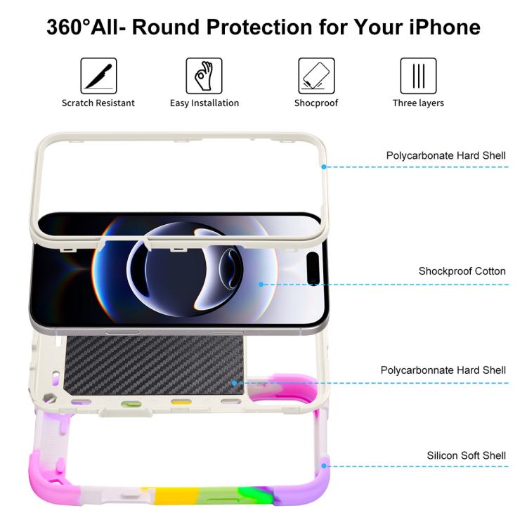 For iPhone 17 Dual Ring 360 Degree Rotation Holder PC Hybrid Silicone Phone Case