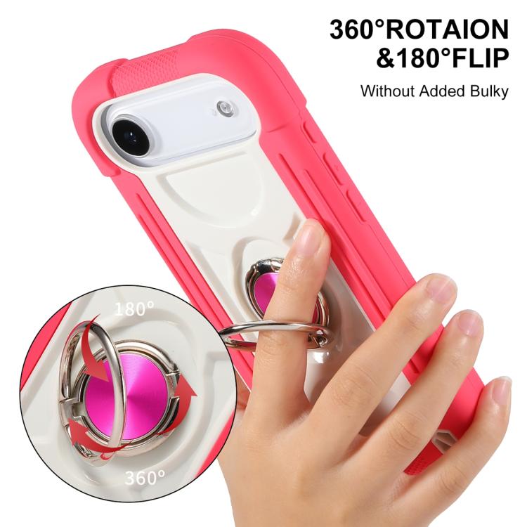 For iPhone Air Dual Ring 360 Degree Rotation Holder PC Hybrid Silicone Phone Case