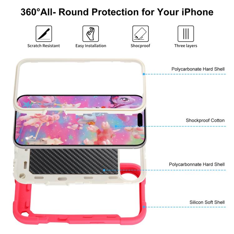 For iPhone Air Dual Ring 360 Degree Rotation Holder PC Hybrid Silicone Phone Case