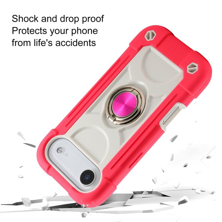 For iPhone Air Dual Ring 360 Degree Rotation Holder PC Hybrid Silicone Phone Case