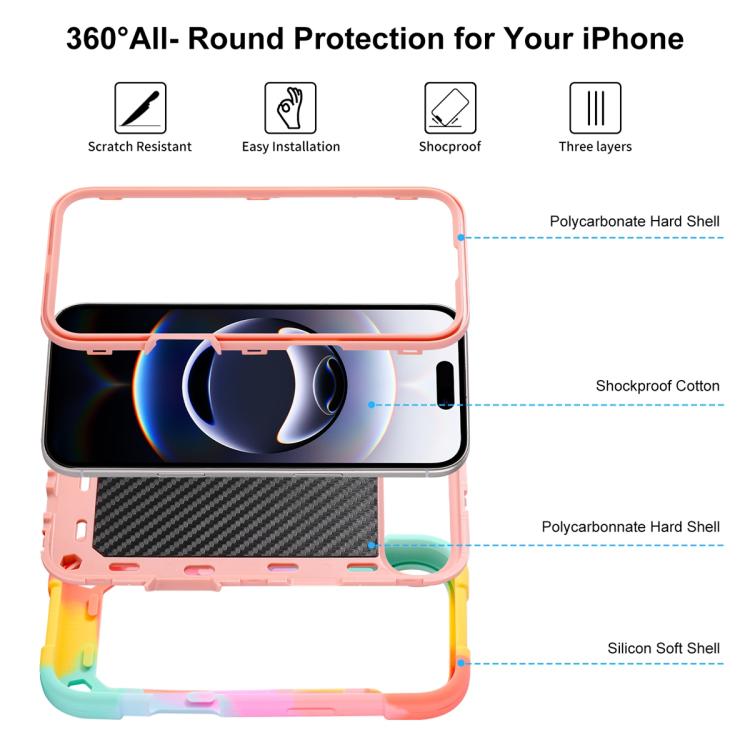 For iPhone Air Dual Ring 360 Degree Rotation Holder PC Hybrid Silicone Phone Case