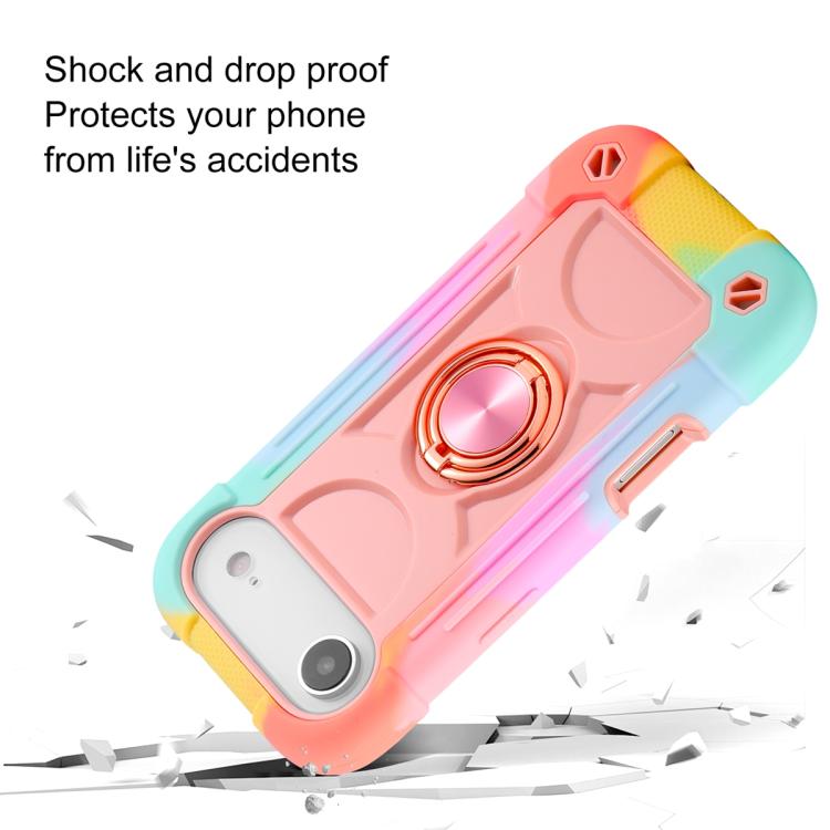 For iPhone Air Dual Ring 360 Degree Rotation Holder PC Hybrid Silicone Phone Case