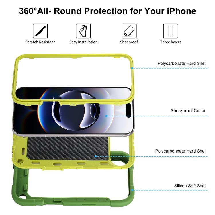 For iPhone Air Dual Ring 360 Degree Rotation Holder PC Hybrid Silicone Phone Case
