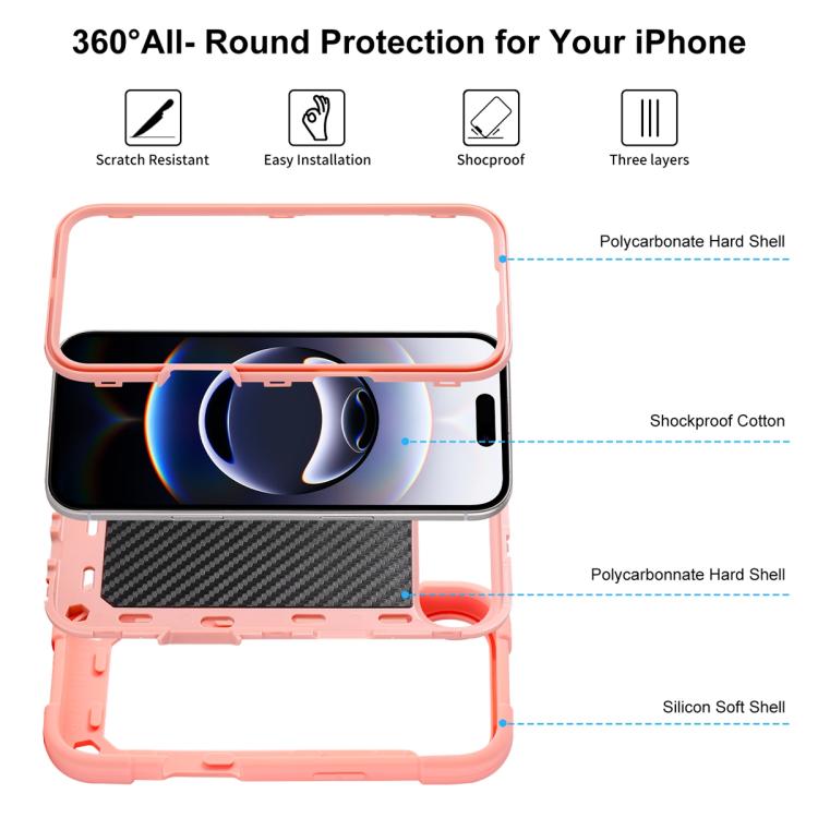 For iPhone Air Dual Ring 360 Degree Rotation Holder PC Hybrid Silicone Phone Case