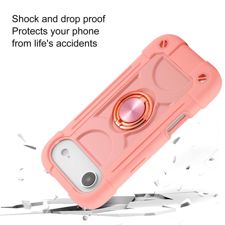 For iPhone Air Dual Ring 360 Degree Rotation Holder PC Hybrid Silicone Phone Case