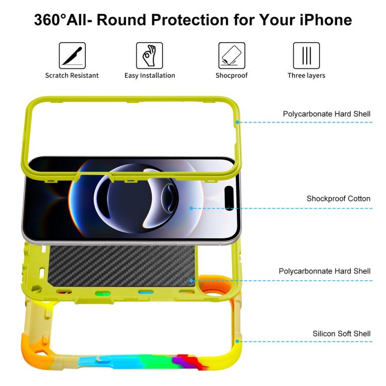 For iPhone Air Dual Ring 360 Degree Rotation Holder PC Hybrid Silicone Phone Case