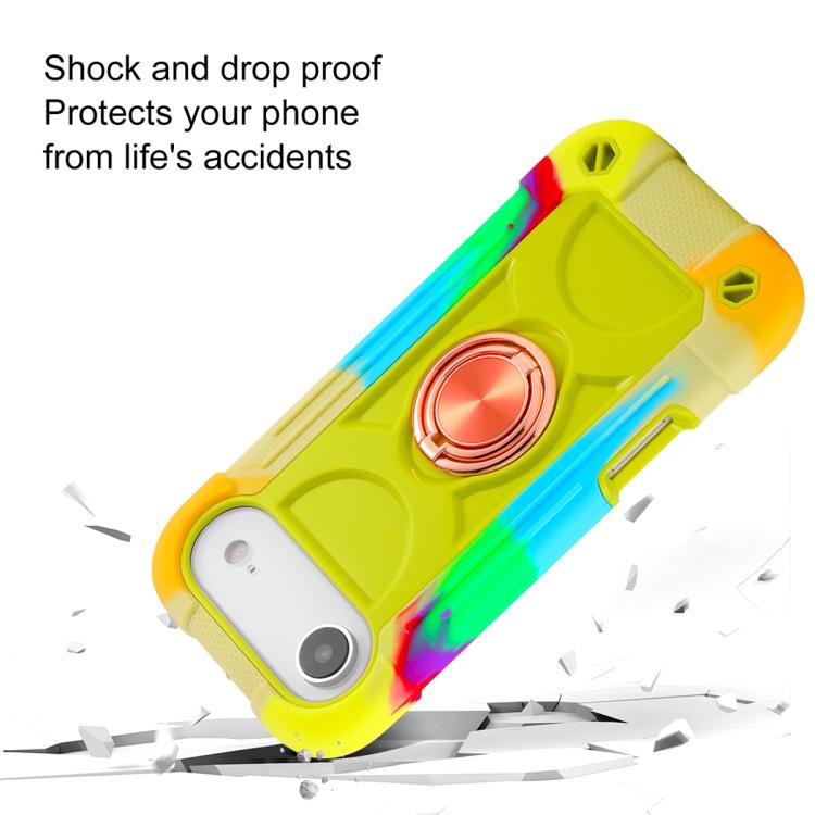 For iPhone Air Dual Ring 360 Degree Rotation Holder PC Hybrid Silicone Phone Case