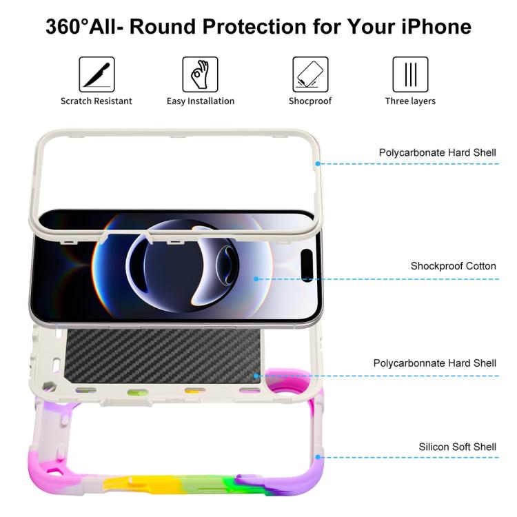 For iPhone Air Dual Ring 360 Degree Rotation Holder PC Hybrid Silicone Phone Case