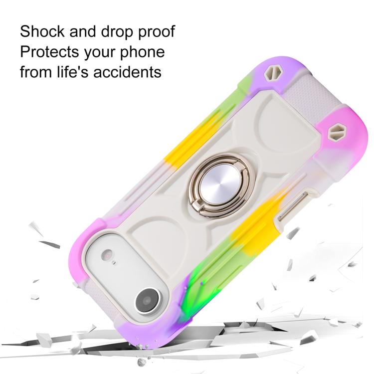 For iPhone Air Dual Ring 360 Degree Rotation Holder PC Hybrid Silicone Phone Case
